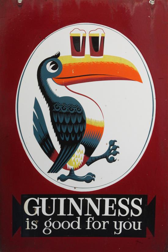 An Irish enamel double sided sign, Guinness is Good For You, 24 x 16in.